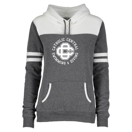 CC Women's Swim & Dive Ladies Varsity Fleece Pullover Hood - Image 7