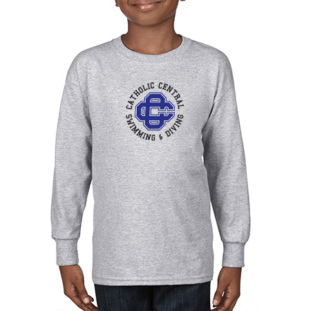 CC Women's Swim & Dive Youth Heavy Cotton™ Youth Long Sleeve T-Shirt - Image 6