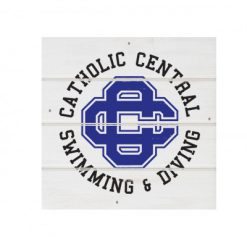 CC Women's Swim & Dive White Wood Pallet Coaster  Set of 1  no holder