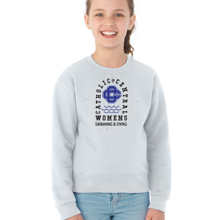 CC Women's Swim & Dive Youth Youth Crew Sweatshirt - Image 6