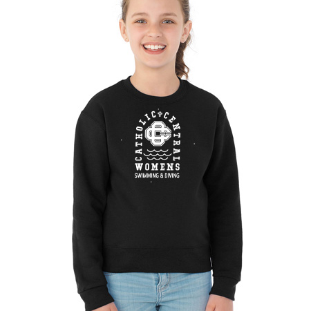 CC Women's Swim & Dive Youth Youth Crew Sweatshirt - Image 10