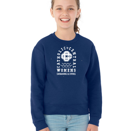 CC Women's Swim & Dive Youth Youth Crew Sweatshirt - Image 4
