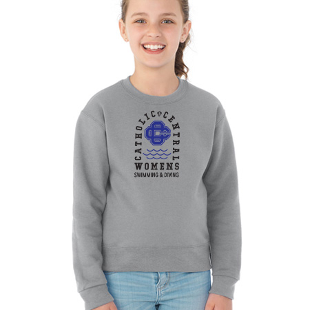 CC Women's Swim & Dive Youth Youth Crew Sweatshirt - Image 9