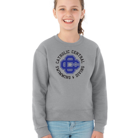CC Women's Swim & Dive Youth Youth Crew Sweatshirt - Image 8