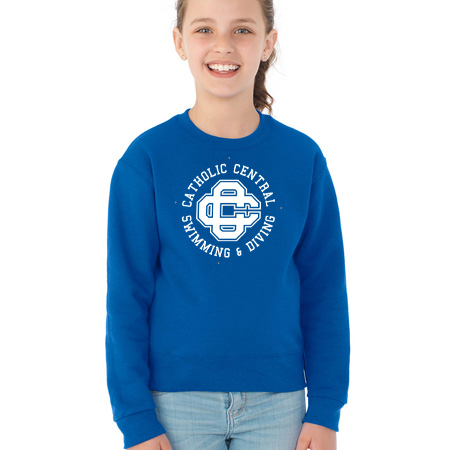 CC Women's Swim & Dive Youth Youth Crew Sweatshirt - Image 3