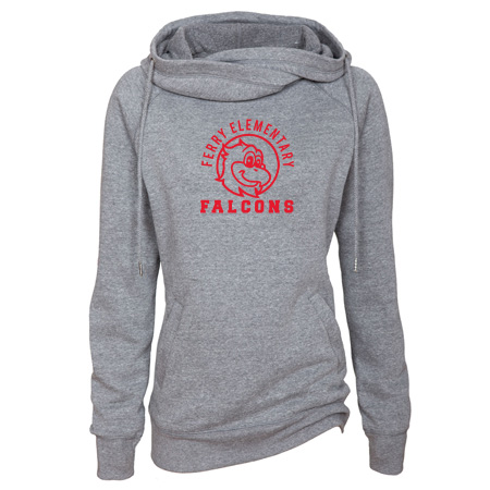 Ferry Elementary Ladies Classic Fleece Funnel Neck Pullover Hood - Image 3