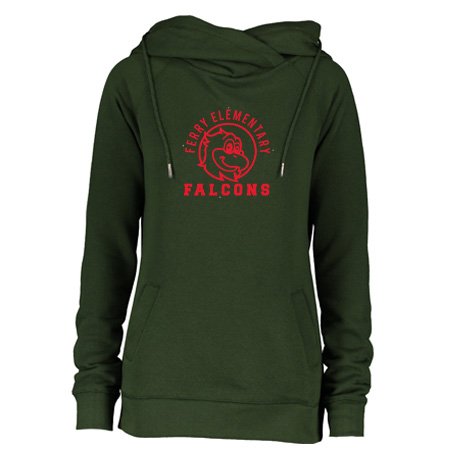 Ferry Elementary Ladies Classic Fleece Funnel Neck Pullover Hood - Image 2