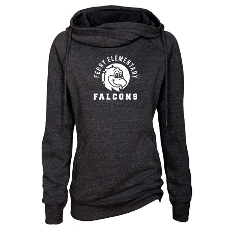 Ferry Elementary Ladies Classic Fleece Funnel Neck Pullover Hood - Image 7