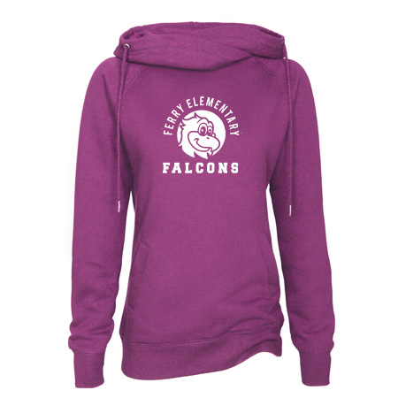 Ferry Elementary Ladies Classic Fleece Funnel Neck Pullover Hood - Image 10