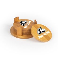 Alternative view of FHN Trails Round Bamboo Coaster Set of 4 with holder
