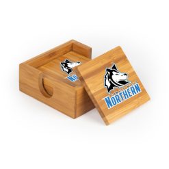 Alternative view of FHN Trails Square Bamboo Coaster Set of 4 with holder