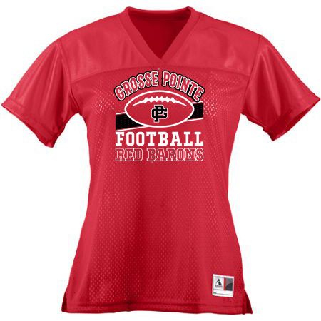 GP Red Barons Ladies Junior Fit Replica Football Tee - Image 6