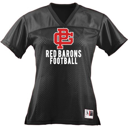 GP Red Barons Ladies Junior Fit Replica Football Tee - Image 8