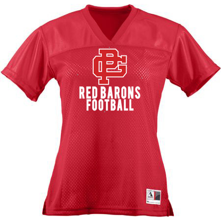 GP Red Barons Ladies Junior Fit Replica Football Tee - Image 2