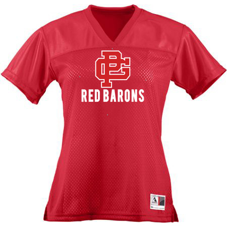 GP Red Barons Ladies Junior Fit Replica Football Tee - Image 3