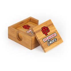 GP Red Barons Square Bamboo Coaster Set of 4 with holder