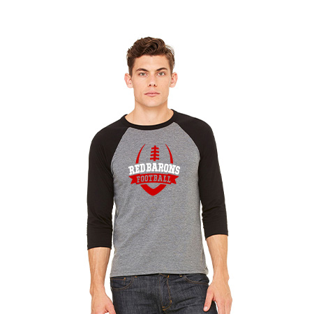 GP Red Barons Unisex 3/4 Sleeve Baseball Tee - Image 38