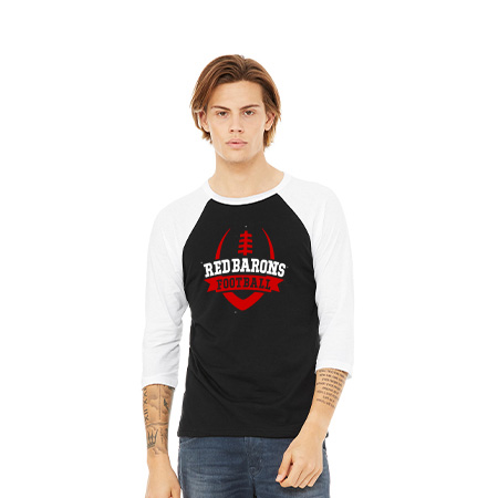 GP Red Barons Unisex 3/4 Sleeve Baseball Tee - Image 45