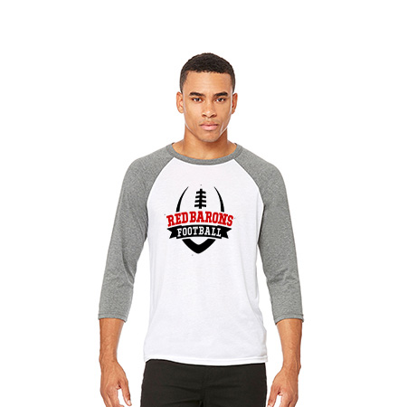 GP Red Barons Unisex 3/4 Sleeve Baseball Tee - Image 57