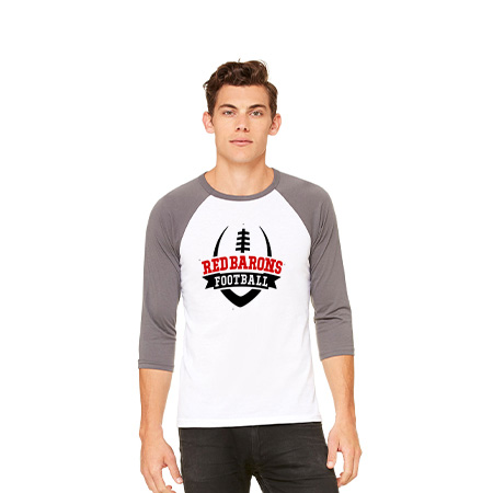 GP Red Barons Unisex 3/4 Sleeve Baseball Tee - Image 52