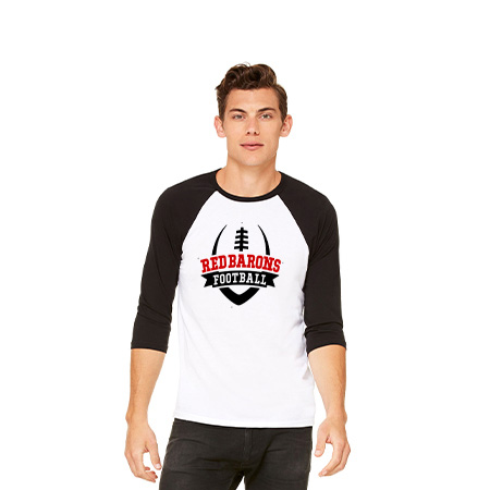 GP Red Barons Unisex 3/4 Sleeve Baseball Tee - Image 61