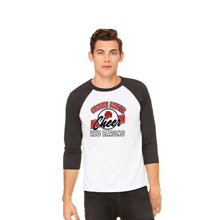 GP Red Barons Unisex 3/4 Sleeve Baseball Tee - Image 59