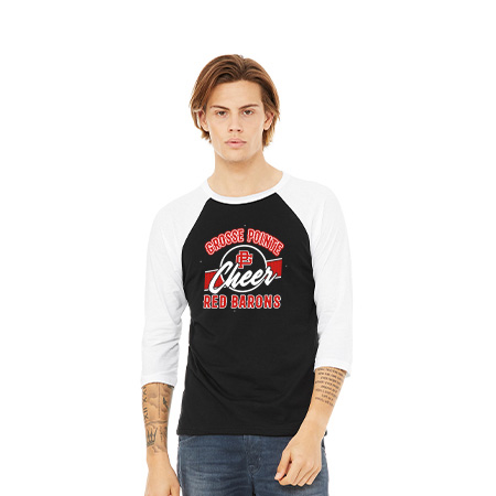 GP Red Barons Unisex 3/4 Sleeve Baseball Tee - Image 48