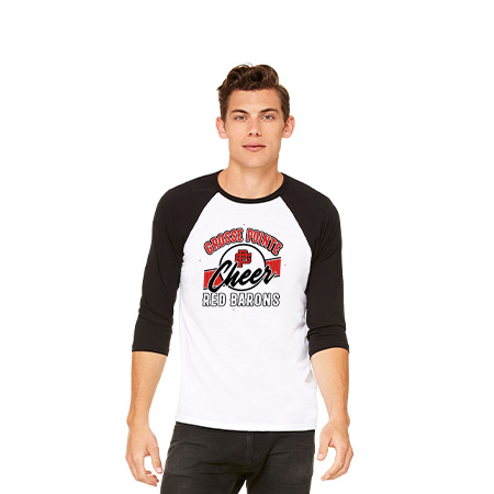 GP Red Barons Unisex 3/4 Sleeve Baseball Tee - Image 40
