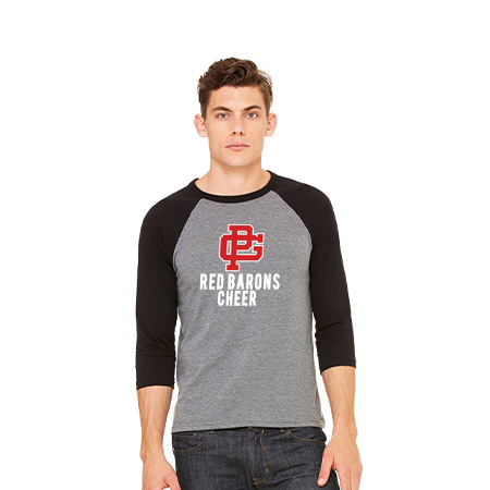 GP Red Barons Unisex 3/4 Sleeve Baseball Tee - Image 44