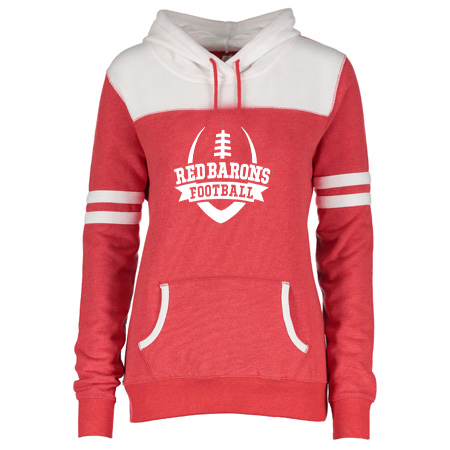 GP Red Barons Ladies Varsity Fleece Pullover Hood - Image 3