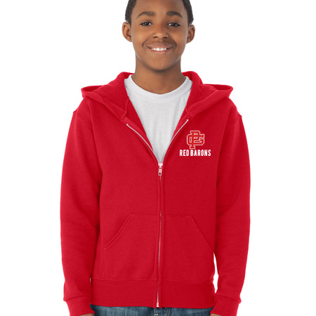 GP Red Barons Youth Youth Full Zip Hoodie - Image 2