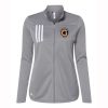 Cannonsburg Ladies Adidas 3-Stripes Double Knit Full Zip Pullover