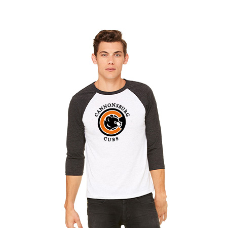 Cannonsburg Unisex 3/4 Sleeve Baseball Tee - Image 2
