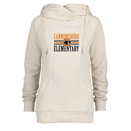 Cannonsburg Ladies Classic Fleece Funnel Neck Pullover Hood - Image 2