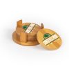 CP Band Round Bamboo Coaster Set of 4 with holder