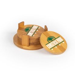 CP Band Round Bamboo Coaster Set of 4 with holder