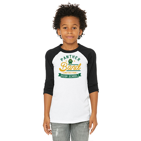 CP Band Youth Youth 3/4 Sleeve Baseball Tee - Image 2