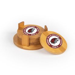 Alternative view of FHEMS Round Bamboo Coaster Set of 4 with holder