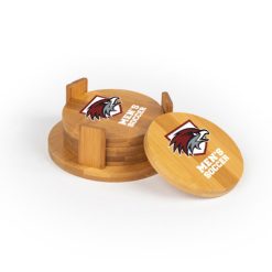 FHEMS Round Bamboo Coaster Set of 4 with holder