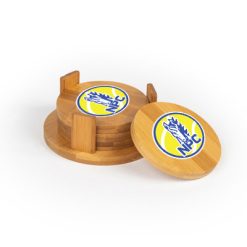 NPC Tennis Round Bamboo Coaster Set of 4 with holder