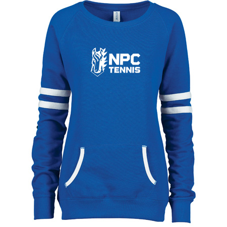 NPC Tennis Ladies Varsity Fleece Crew Neck Pullover - Image 2