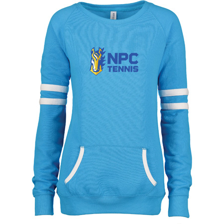 NPC Tennis Ladies Varsity Fleece Crew Neck Pullover - Image 3