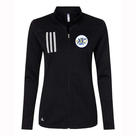 NPC XC Ladies Adidas 3-Stripes Double Knit Full Zip Pullover - Image 2