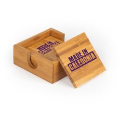 Alternative view of Caledonia Square Bamboo Coaster Set of 4 with holder