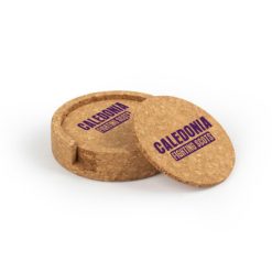 Alternative view of Caledonia Circular Cork Coaster Set of 4 with holder