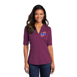 ISS Ladies Ladies Stretch Heather Open Neck Top