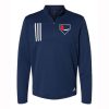 Utility Adult Adidas 3-Stripes Double Knit Quarter-Zip Pullover