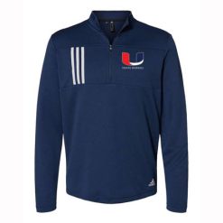 Alternative view of Utility Adult Adidas 3-Stripes Double Knit Quarter-Zip Pullover