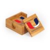 Utility Square Bamboo Coaster Set of 4 with holder