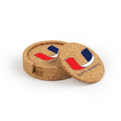 Utility Circular Cork Coaster Set of 4 with holder - Image 4